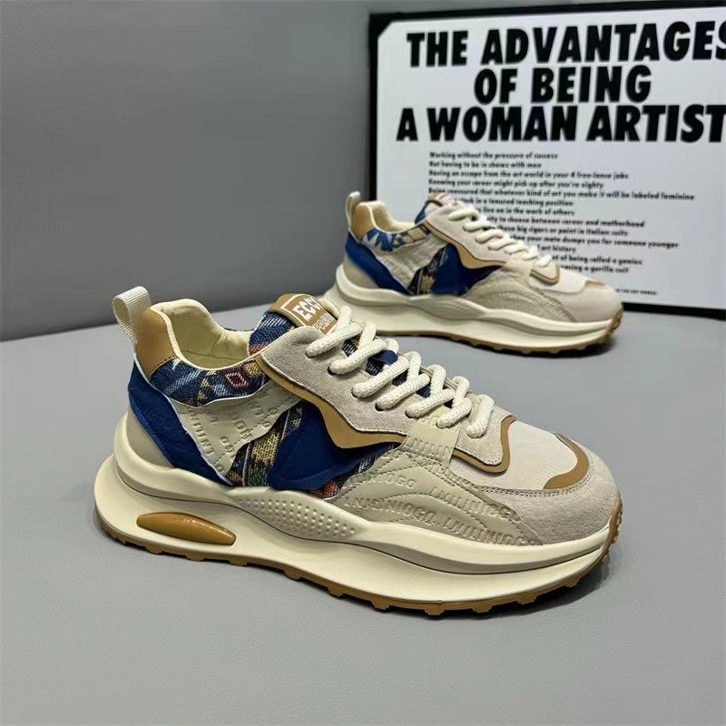 Zapatos de hombre estilo coreano de caña baja, deportivos, con bloques de color, de lujo ligero, informales, a la moda, versátiles, nueva colección primavera 2026