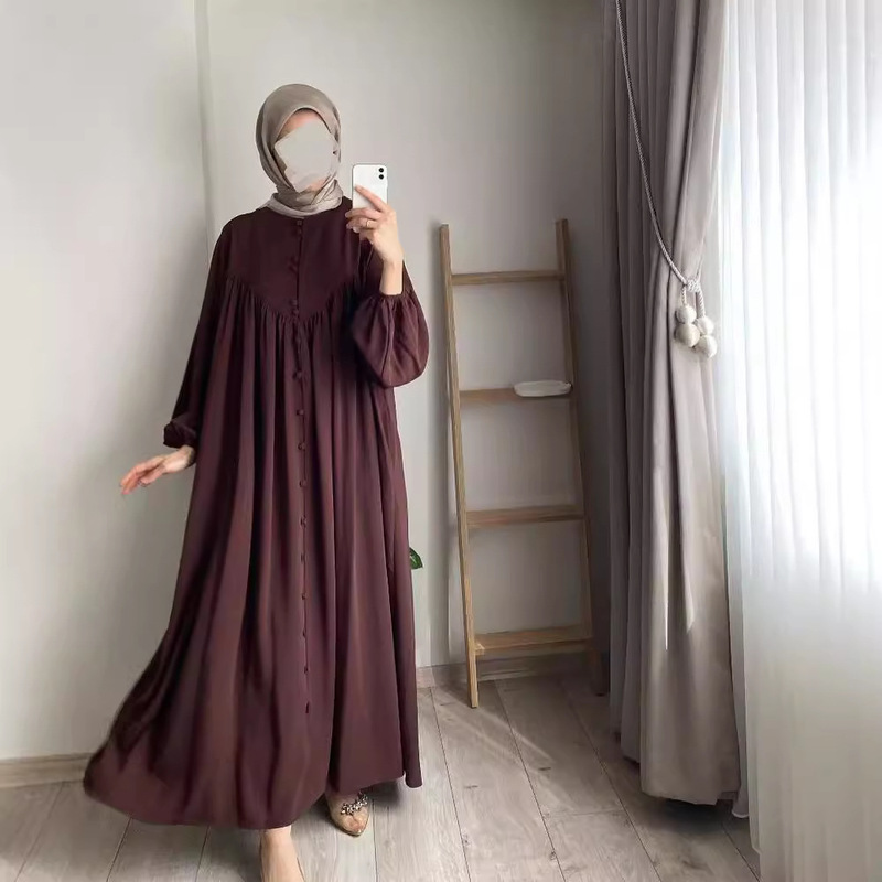 2024 new AliExpress amazon abaya middle east muslim robe big swing fashion temperament dress