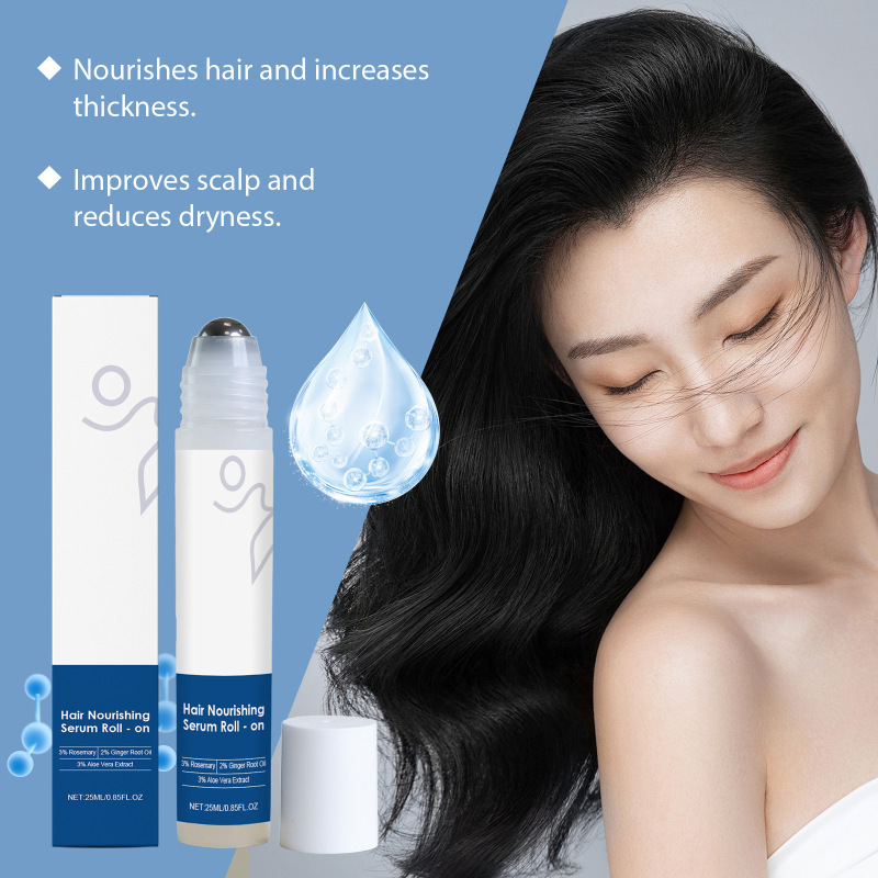 跨境迷迭香头发精华滚珠韩HairGrowth Serum Roll On护发精油养发|undefined