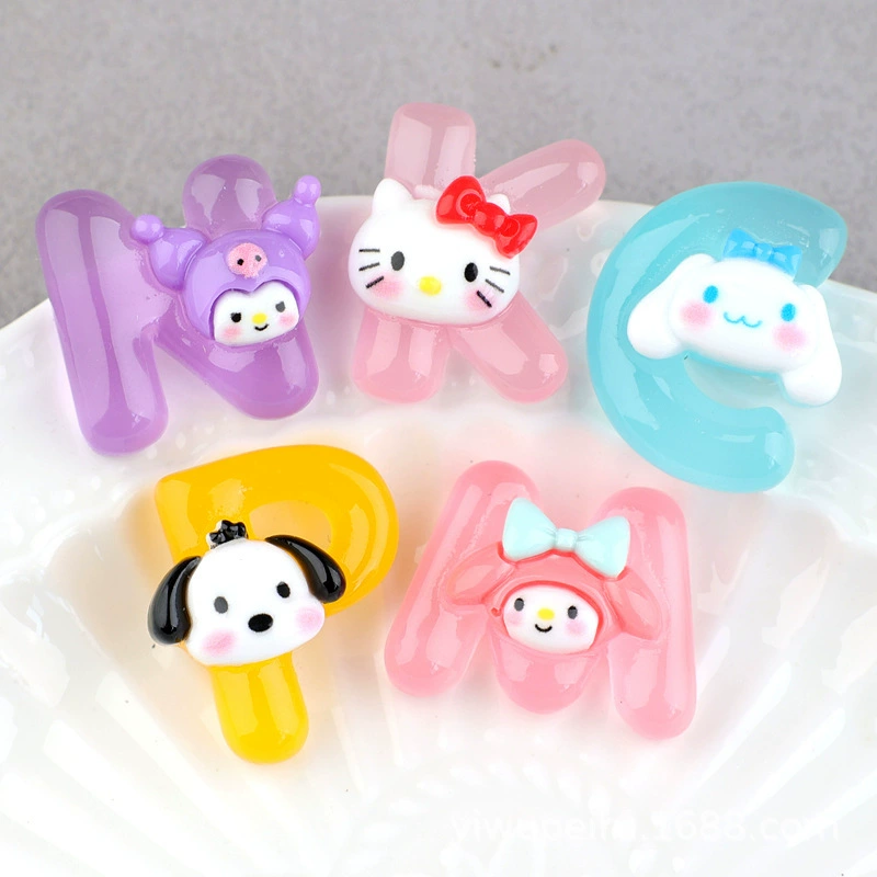  Glow-in-the-dark Sanrio letters cream glue decoration DIY clogs чехол для телефона смола аксессуары домашние материалы оптом