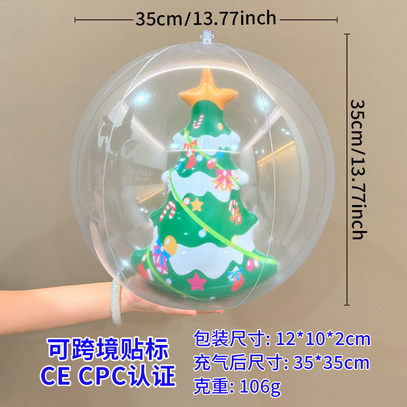 Bolas de Navidad inflables de dibujos animados transfronterizos Navidad Navidad Disposición de juguetes de PVC transparente espesa image 7