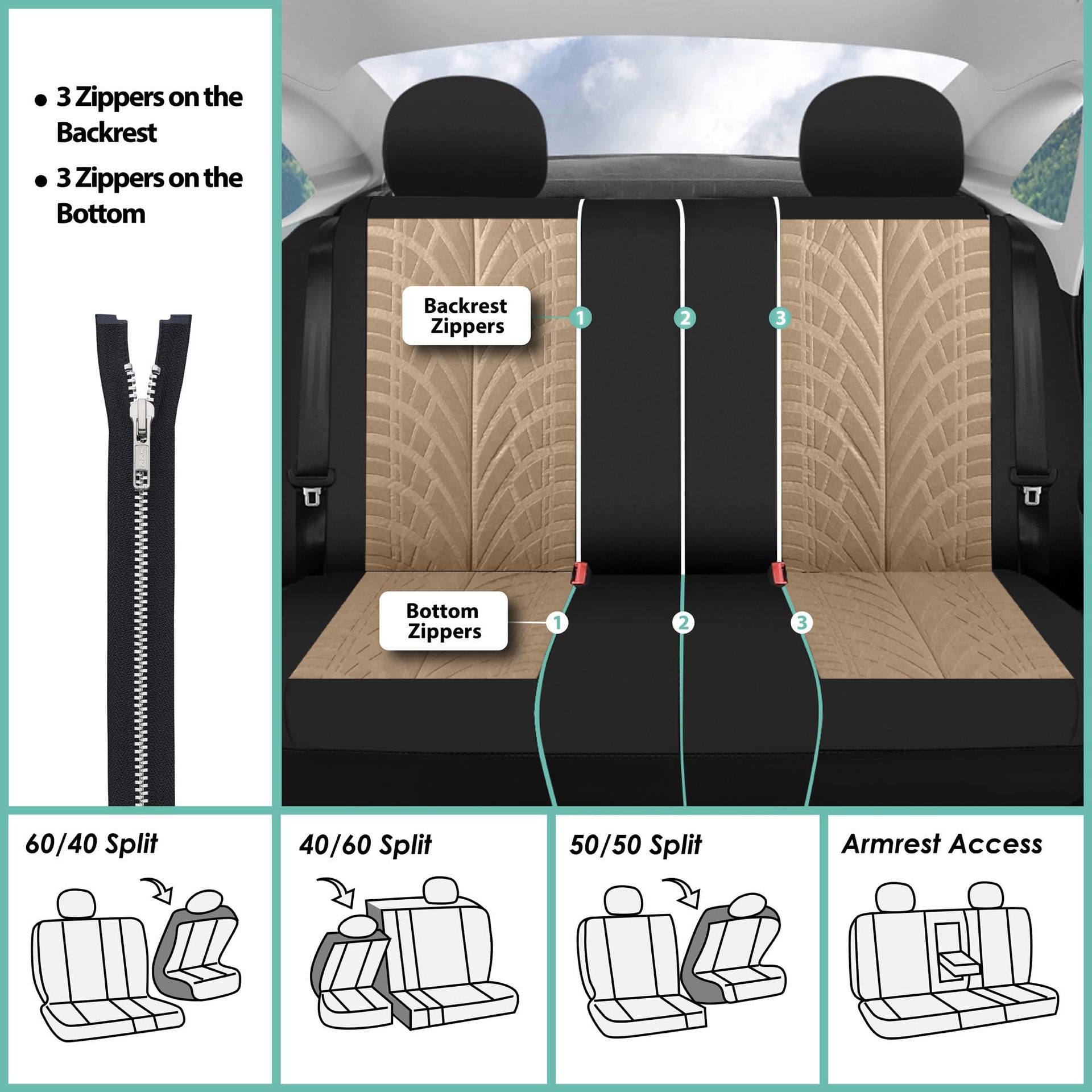 Universal Car Seat Cushion Breathable Tire Pattern