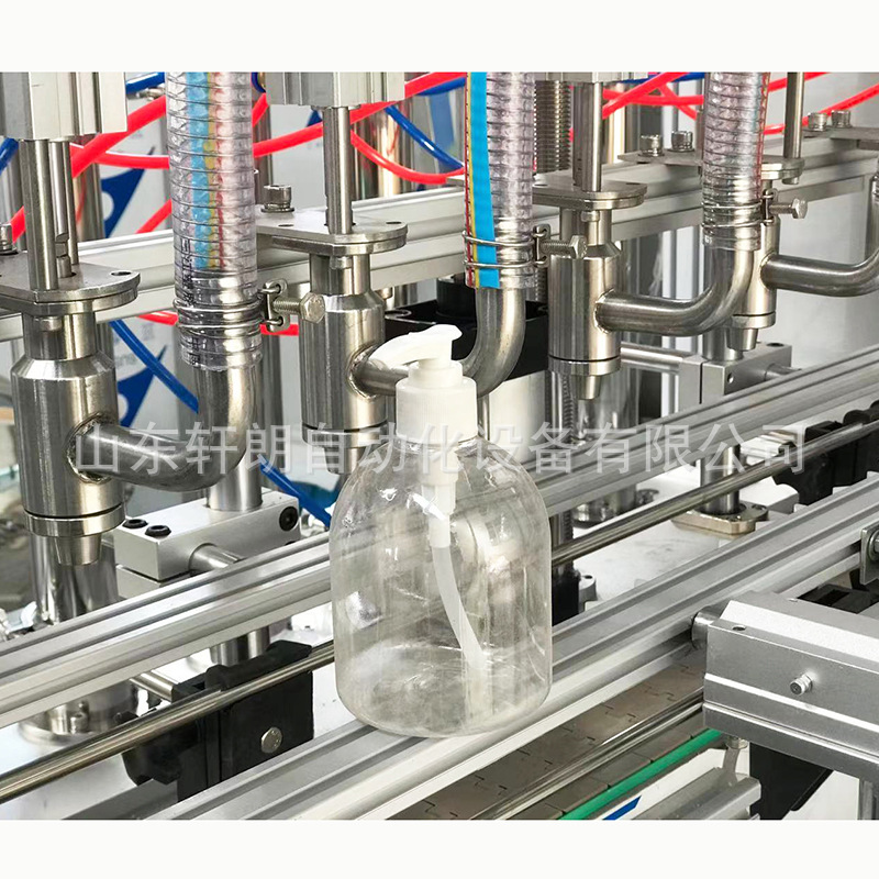 凝胶灌装锁盖机 8头消毒液洗手液灌装机生产线 酒精凝胶灌装机