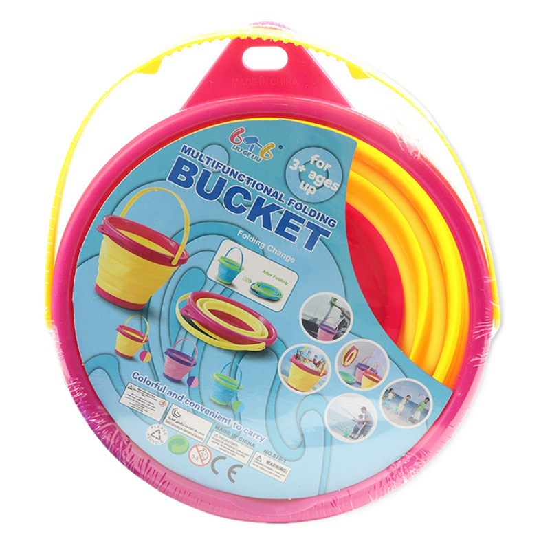 Transfronteriza pegamento flexible 2.5L multifuncional plegable Cubo de almacenamiento portátil al aire libre plegable pesca lavado de coches cubo juguetes de playa