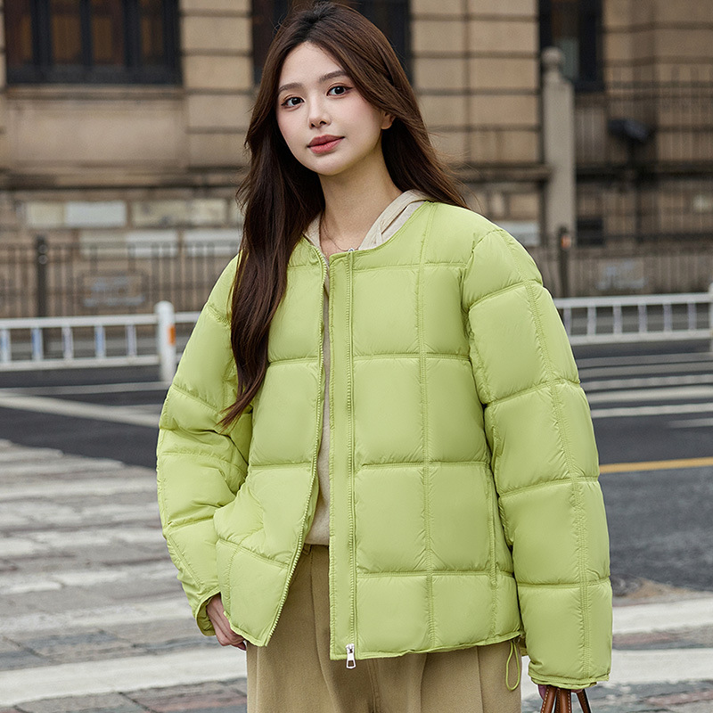 2025 nuevo estilo coreano nube cuadrada cuello redondo chaqueta de algodón ligera image 2