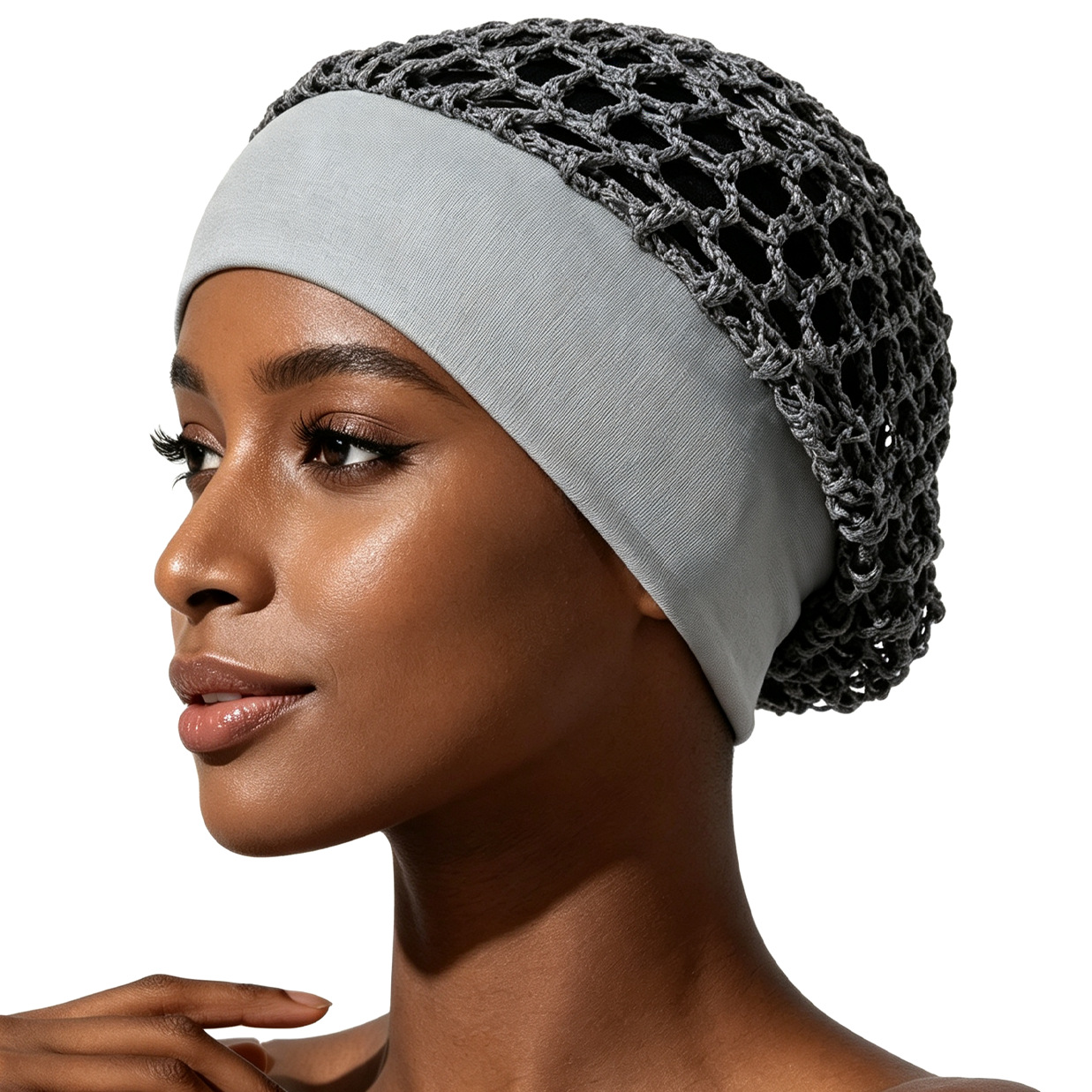 Cross-border new product Amazon wide-brimmed mesh cap, hollow cap, elastic breathable hair cover