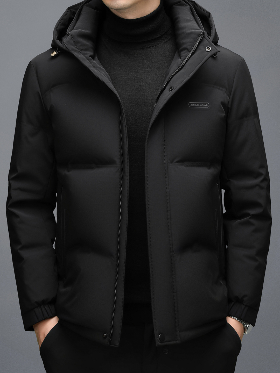 Invierno nuevos hombres engrosada abajo chaqueta de los hombres de mediana edad de los hombres ocasionales sombrero desmontable casual chaqueta de Los Hombres Calientes