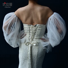 Ulapan AliExpress New Puffy White Hand Sleeves Bridesmaid Bride Sleeves Dinner Dress Accessories VM27