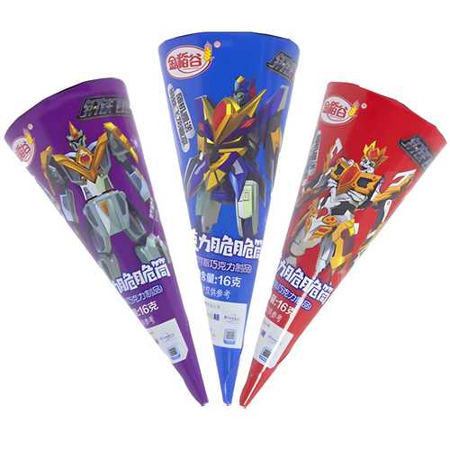 Gold Rice New Product 192g Boxed Chocolate Crisp Cone Ice Cream Biscuit Cone for Children's Street Stands and Leisure Snacks