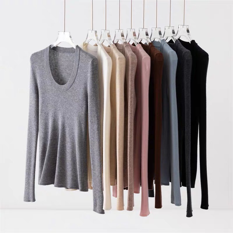 Jinzhang Apparel/2026 Wool Sweater Fine-Spun Merino 30% Wool U-Neck Long Sleeve Jinzhang Apparel Jinzhang Apparel/2026 Wool Sweater Fine-Spun Merino 30% Wool U-Neck Long Sleeve Jinzhang Apparel