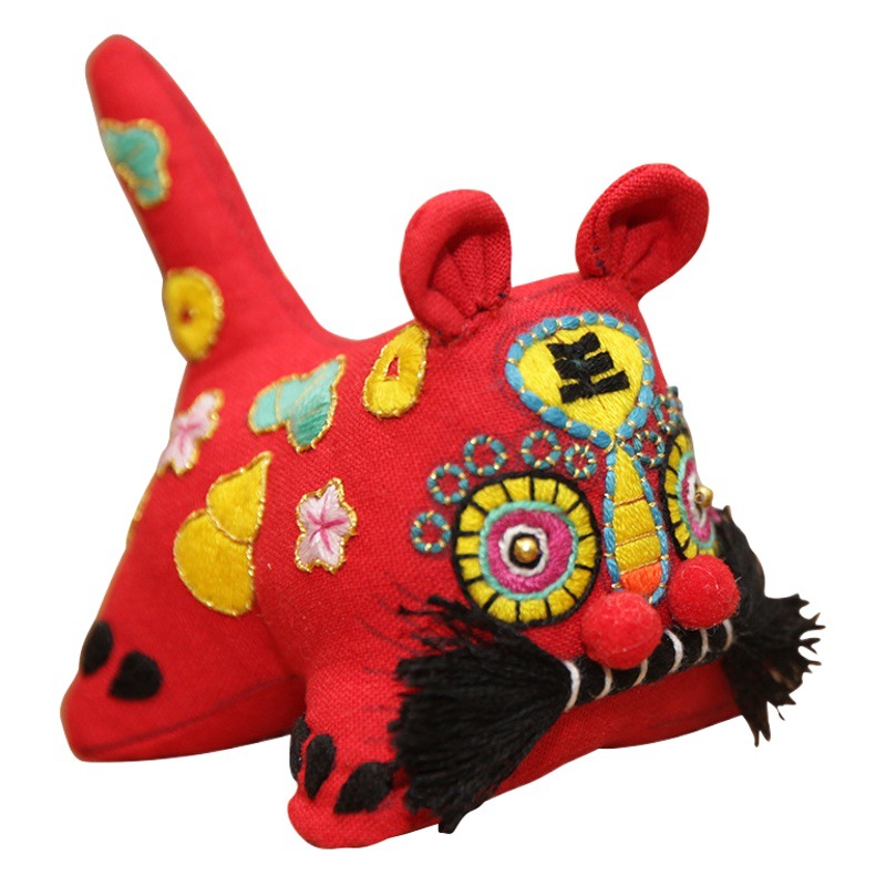 Nuevo bordado DIY Tigre Año regalo Lu bordado muñeca patchwork Cinco Tigres regalo creativo Sala adornos de tigre