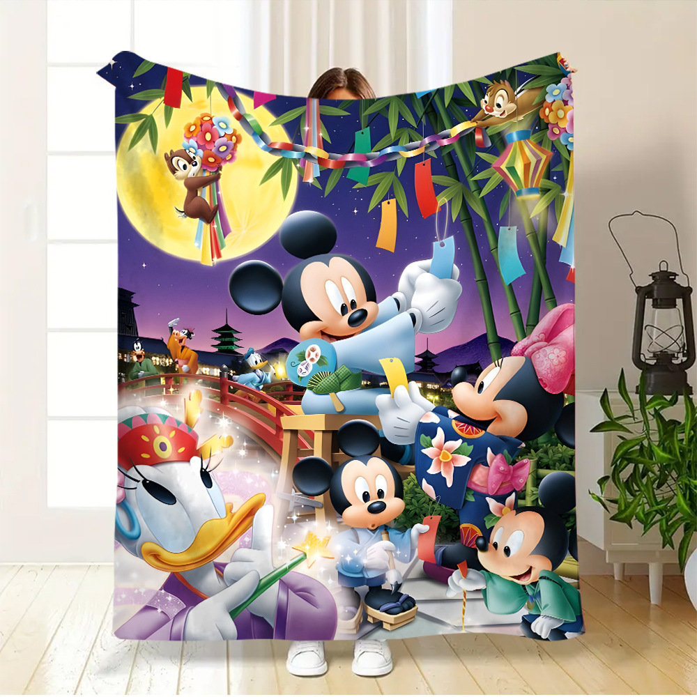 Transfronterizo TEMU Mickey Mouse flange manta suave cálida Mickey Mickey Mouse manta animada