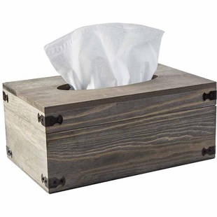 Retro Wooden Paper Box Household Simple Modern Tissue Box Living Room Napkin Box Paper Box