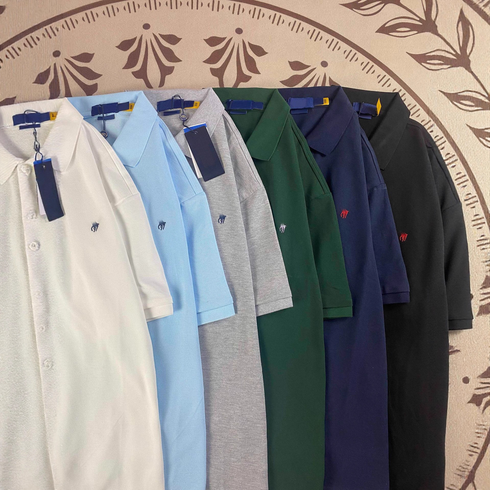 Pony Logo Embroidered Lapel Short-Sleeved T-Shirt Cross-Border High-Quality T-Shirt Pure Cotton Classic Polo Shirt Men's Export