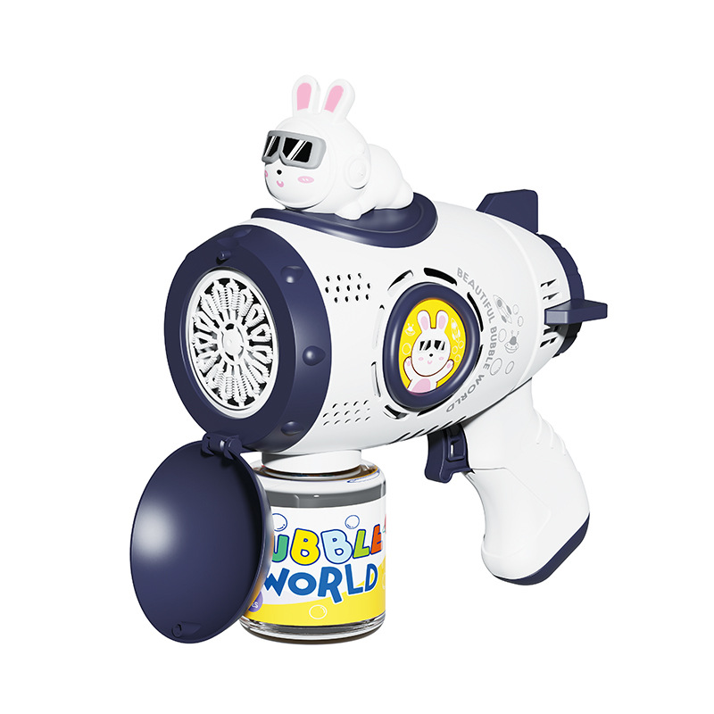 2023 Internet popular espacio lindo conejo burbuja pistola automática porosa a prueba de fugas burbuja máquina juguetes al aire libre al por mayor