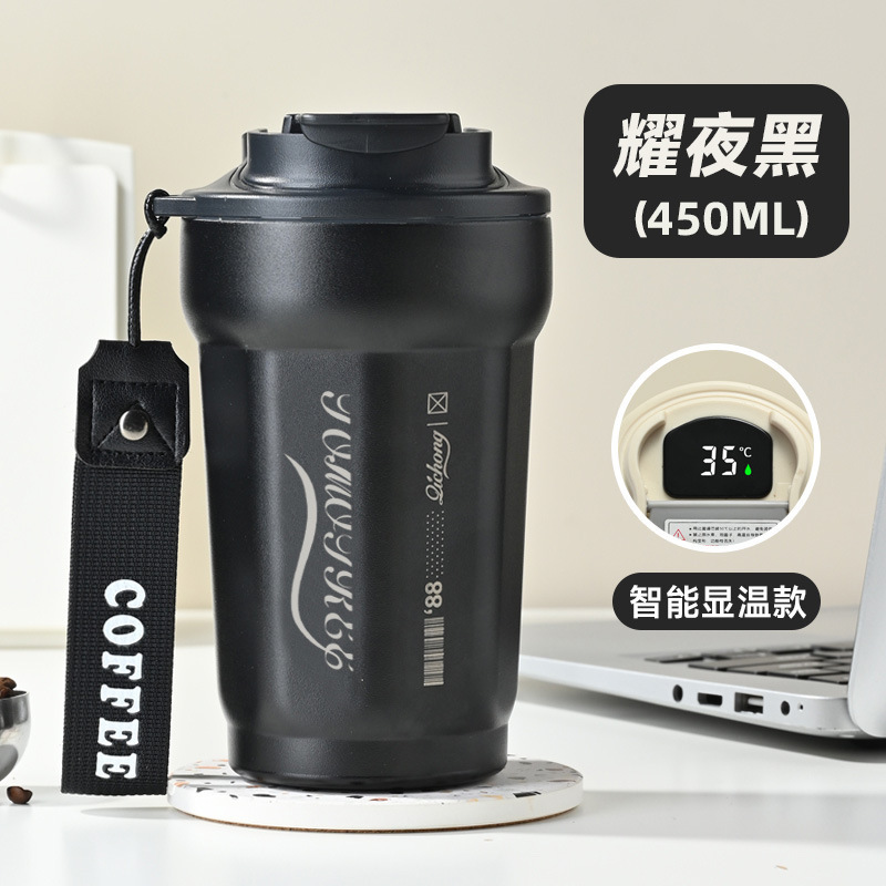 保温杯316不锈钢八角咖啡杯双层真空户外高颜值便携带提绳随手杯|undefined
