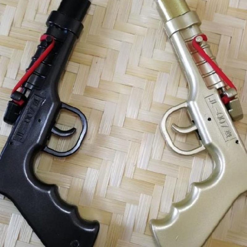 マッチのステンレスの銃の008洋の火の銃の皮の筋のおもちゃの銃の音のノスタルジックなプラスチックの取っ手の露店の熱い販売の金|undefined