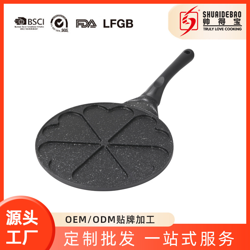 Nuevo amor de seis agujeros creativos pan de desayuno asado casero molde de omelete sin toque sartén al por mayor spot