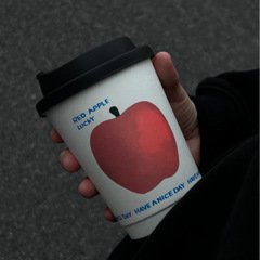 使い捨てコーヒーカップ二重厚手紙コップ蓋付きミルクティー熱飲紙コップ家庭用外付け包装コップ