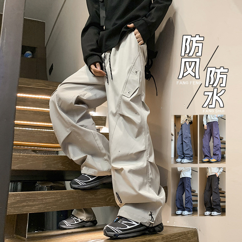 Tiktok/Hong Kong Style Men's Straight-Leg Slimming Plus-Size Casual Cargo Pants Hk9661-P35 Tiktok/Hong Kong Style Men's Straight-Leg Slimming Plus-Size Casual Cargo Pants Hk9661-P35