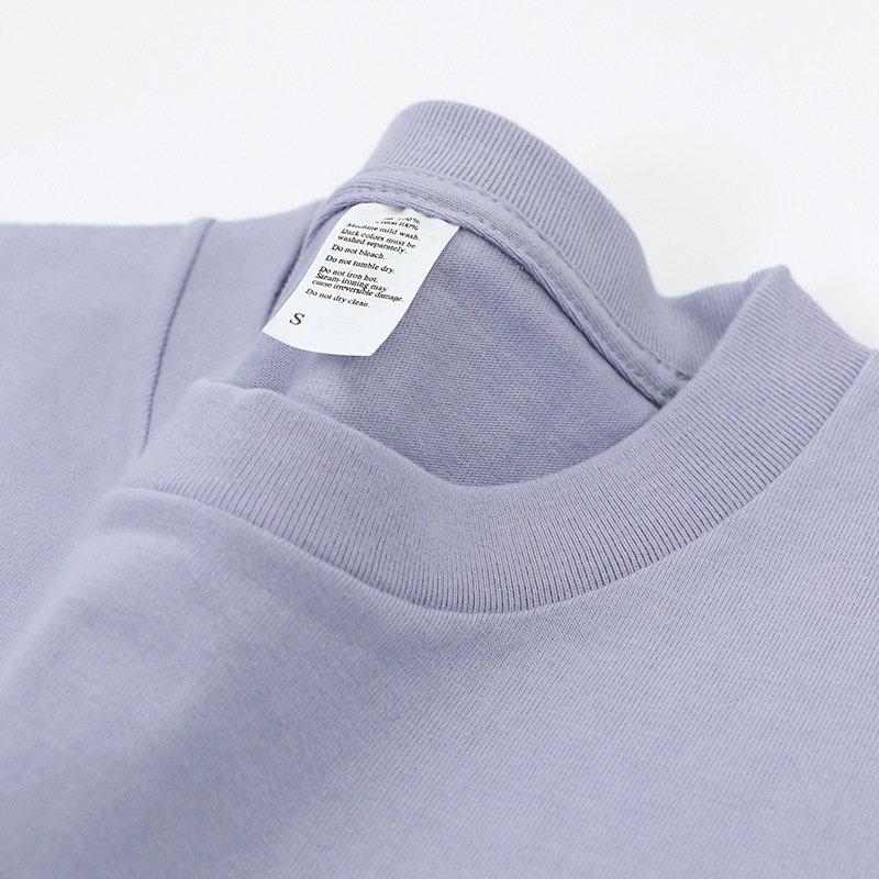 250g heavy cream purple solid color short-sleeved T-shirt light purple pure cotton simple men's and women's loose white T-shirt couple