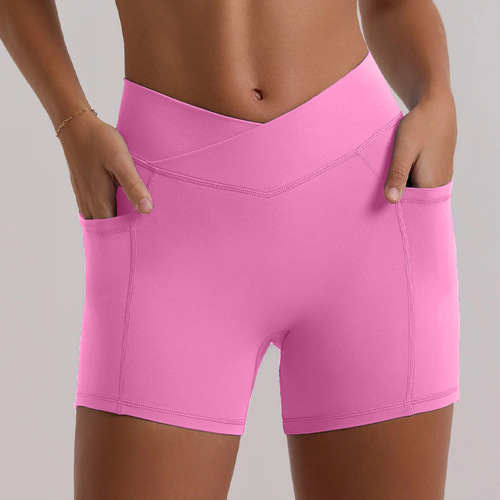 Cross-border new high-waisted sports tops, hip lift, fitness shorts, running Pilates yoga clothing suits wholesale