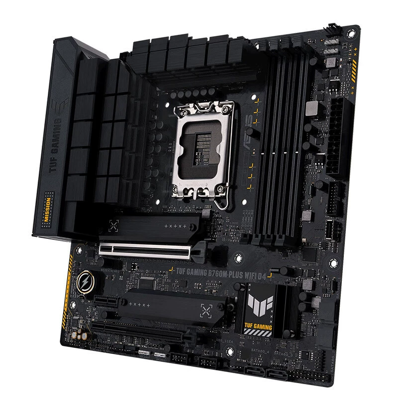 Материнская плата ASUS TUF GAMING B760M-PLUS WIFI D4, совместима с процессорами 12-го/13-го поколений