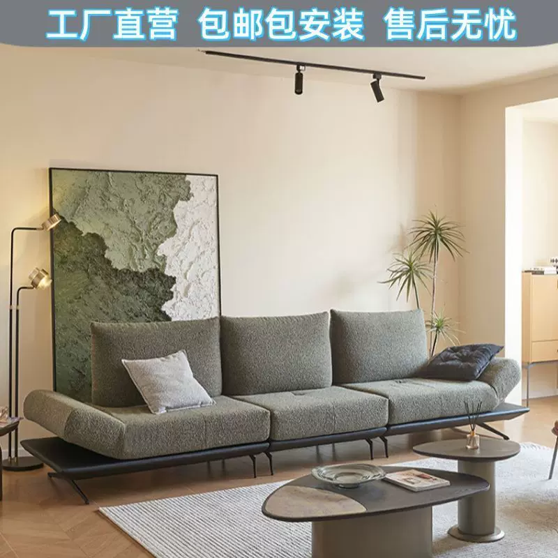 意式百变灵动岛布艺沙发极简客厅2025新款家用直排多功能组合沙发