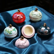 古风古法香膏15克陶瓷随身沉香龙涎花香香薰固体淡香直供批发香氛