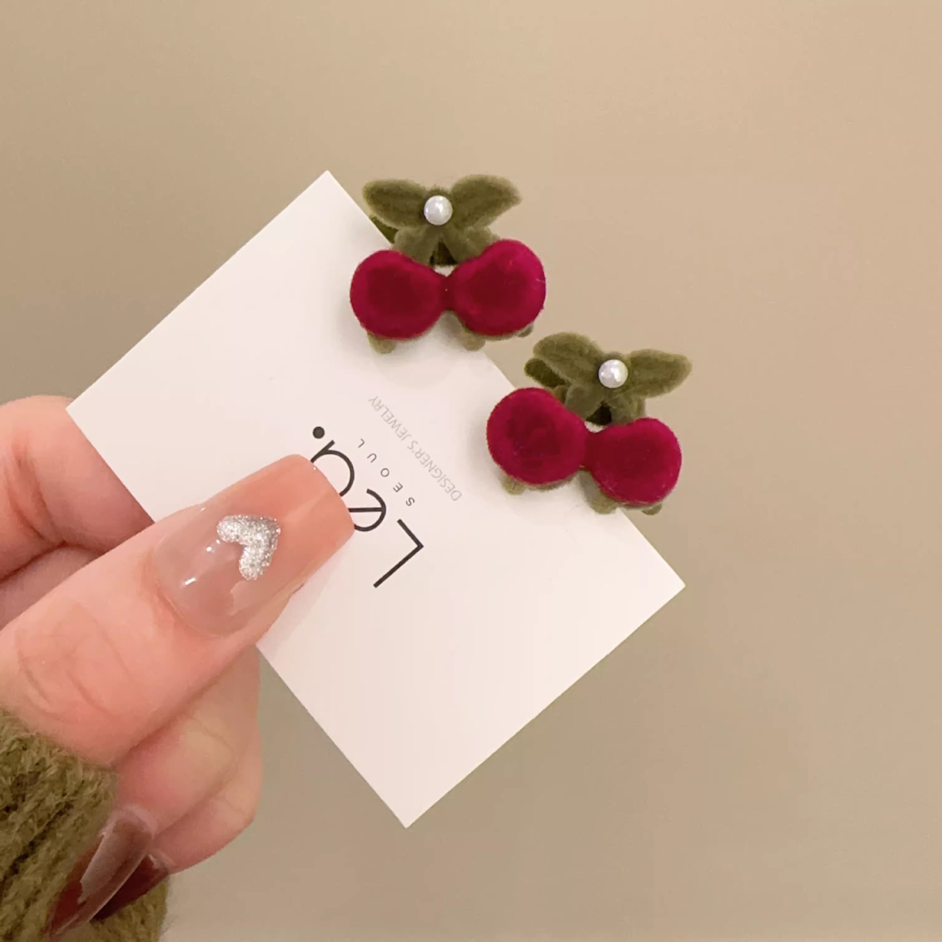 Cherry, Flower Pattern Women's Gender Women's Sweet Cherry Flower Alloy Hair Clip