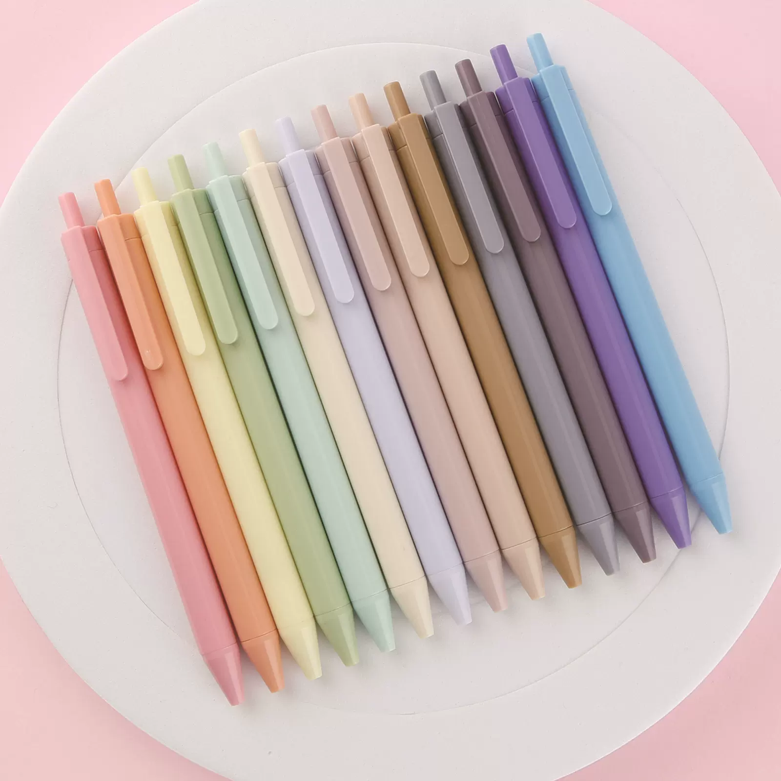 14色可爱马卡龙糖果色简易按动塑料礼品圆珠笔 logo图案厂家直销