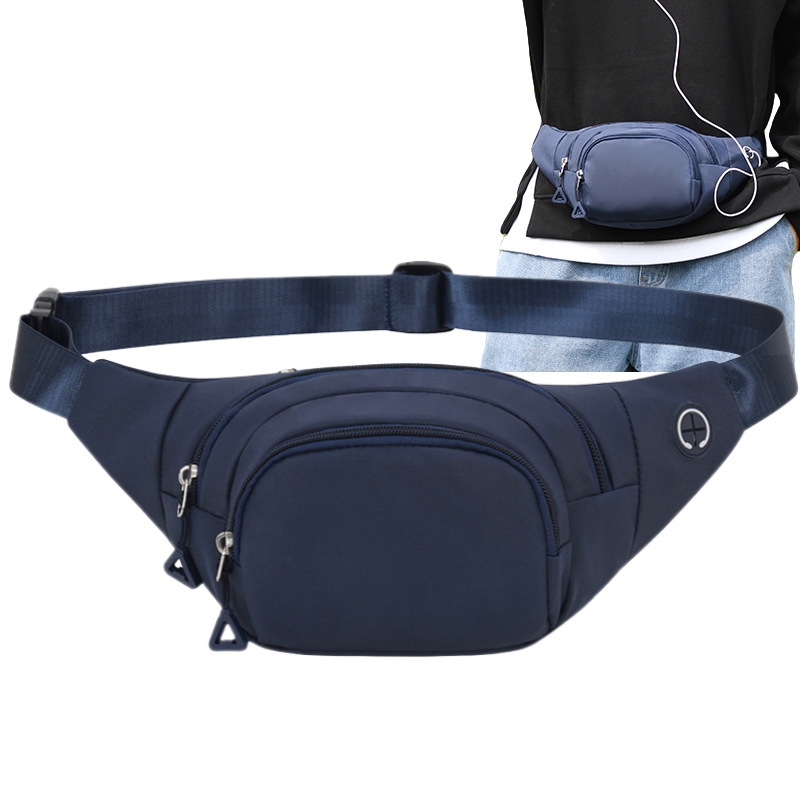 Cross-Border 2025 New Macaron Color Waist Bag Nylon Men's and Women's Casual Chest Bag Pure Color Outdoor Sports Crossbody Bag