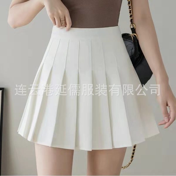 Colored demi-season pleated skirt