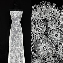 3米睫毛蕾丝定位烫10 号中东玻璃钻刺绣花布料礼服舞台服婚纱面料