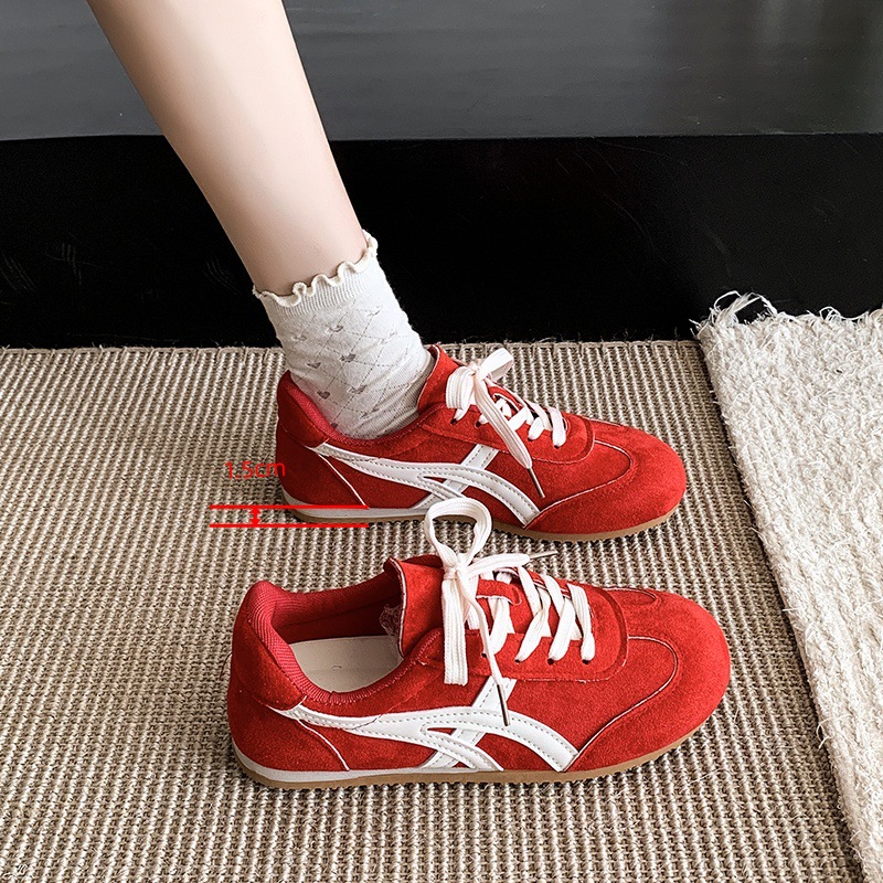 Zapatos de entrenamiento de mujer, primavera y otoño nuevos zapatos de suela suave, altura transpirable, zapatos de suela gruesa, zapatos de muffin, zapatos de skate de mujer