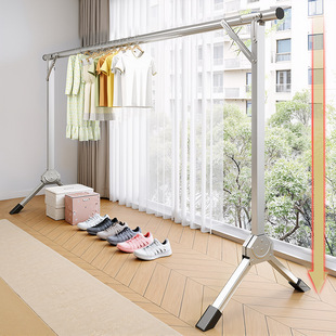 Installation-Free Balcony Drying Rack Floor-Standing Foldable Household Bedroom Drying Clothes Drying Quilt Rack Dormitory Sandals