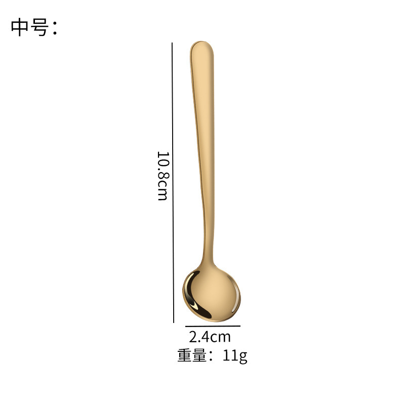 304ステンレス調味スプーン家庭用キッチン用スプーンコーヒーソース攪拌スプーン小型蜂蜜甘いアイスクリームスプーン|undefined