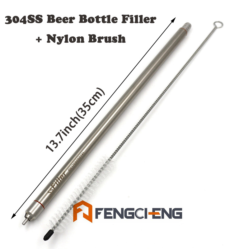 304SS不锈钢啤酒装瓶灌装截止阀35cm长 弹簧灌装阀 赠尼龙清洁刷