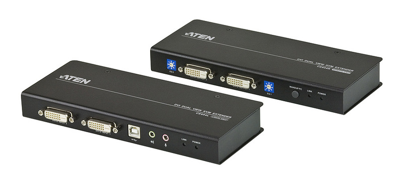 ATEN Hongzheng CE604 dual DVI display + USBKVM Signal Extender extension 60 m dual network cable