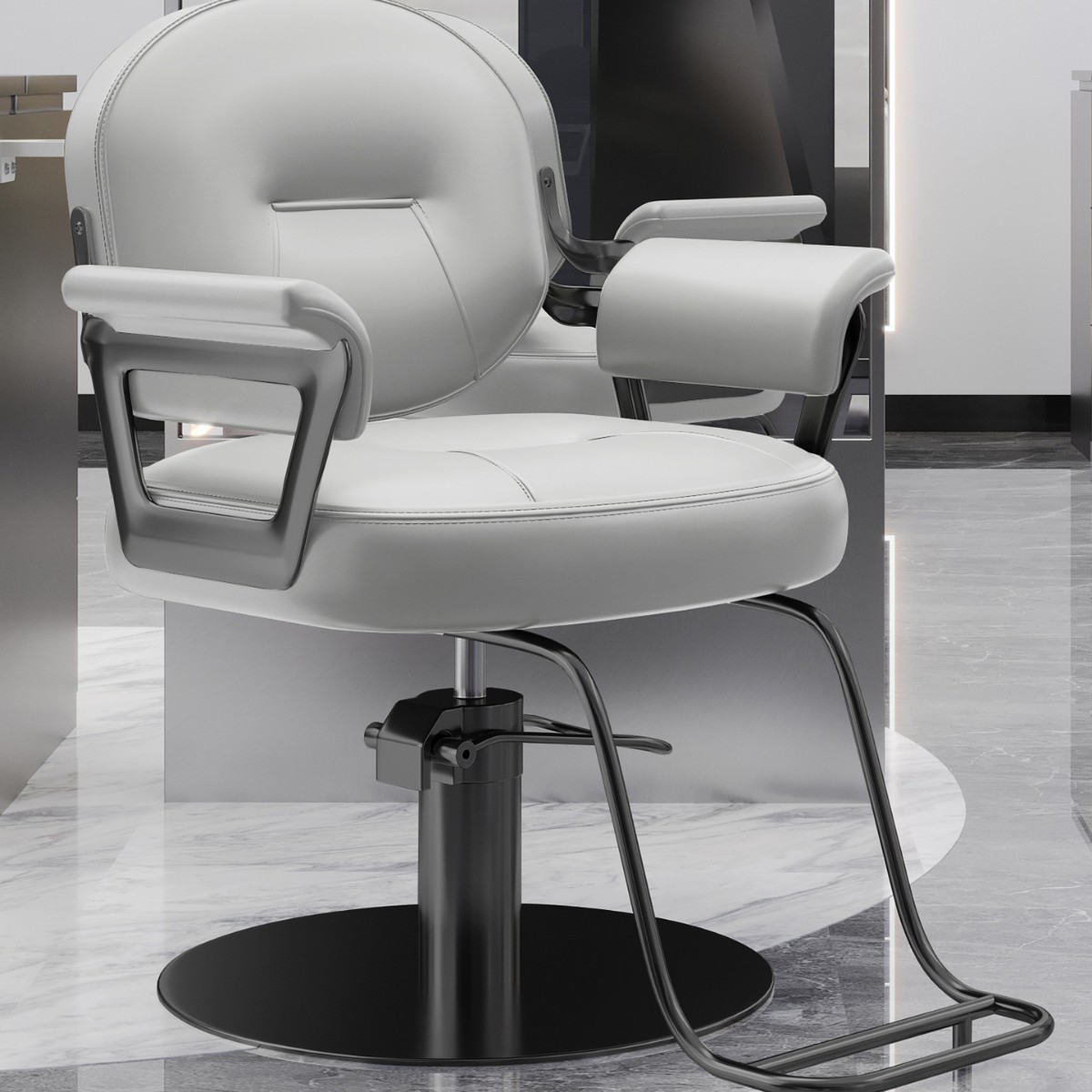 Nueva silla de peluquería en línea se puede elevar y bajar silla de peluquería de alta gama silla de peluquería especial silla de corte de pelo lujoso