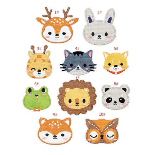 Cartoon animal embroidered cloth patches, cute bag decoration, clothes patches, embroidered patches, cross-border clothing accessories wholesale