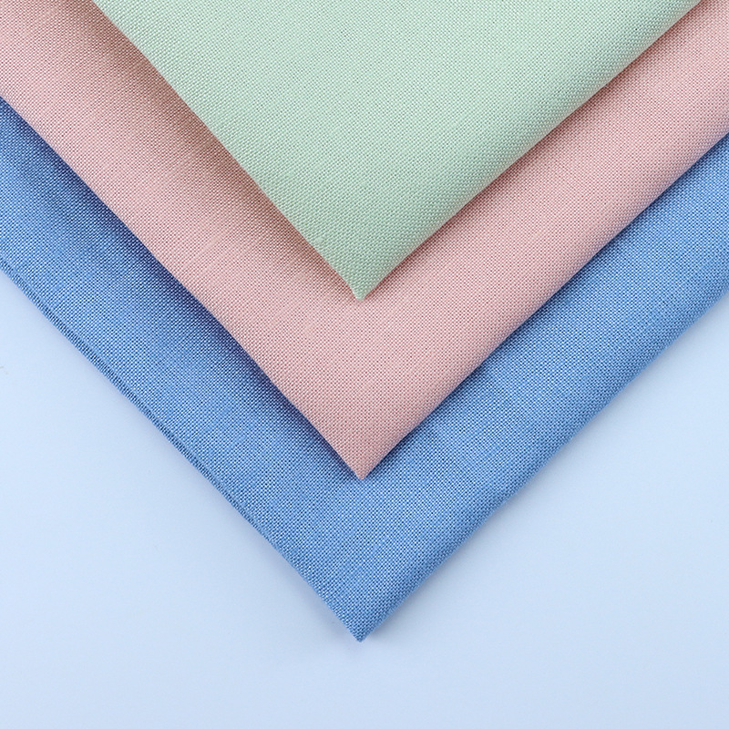 Tela de lino y algodón para vestidos de 175g, tela clásica lisa de lino y algodón para camisas de moda primavera-verano, disponible en stock.