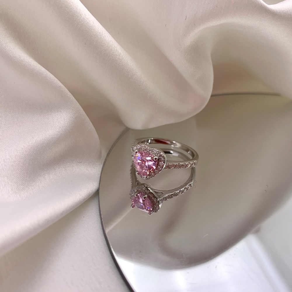 3g Weight Zircon Inlay Material Rings Classification 1 Piece Quantity Daily, Date Occasion 925 Sterling Silver Material Water Droplets, Heart Shape, Bow Knot Pattern Women's Gender Plating Design Elegant, Sweet Style 925 Sterling Silver Zircon Water Droplets Heart Shape Bow Knot Rings 925 Sterling Silver Rings 14