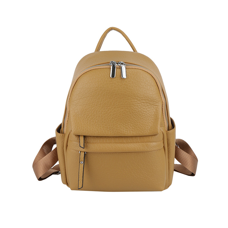 Leisure for women, new PU soft leather texture, simple women's backpack, Korean version, fashionable shopping and travel_voghion.com