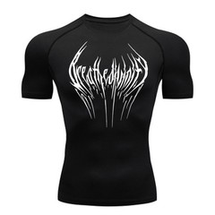 2025 クロスボーダー半袖シャツ黒フィットネス tシャツ男性筋肉速乾性フィットネススポーツ服日焼け止めスポーツ