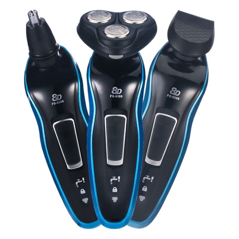 Afeitadora para hombres 8D maquinilla de afeitar tres en uno lavado recargable barba cuchillo afeitadora eléctrica de tres cabezas