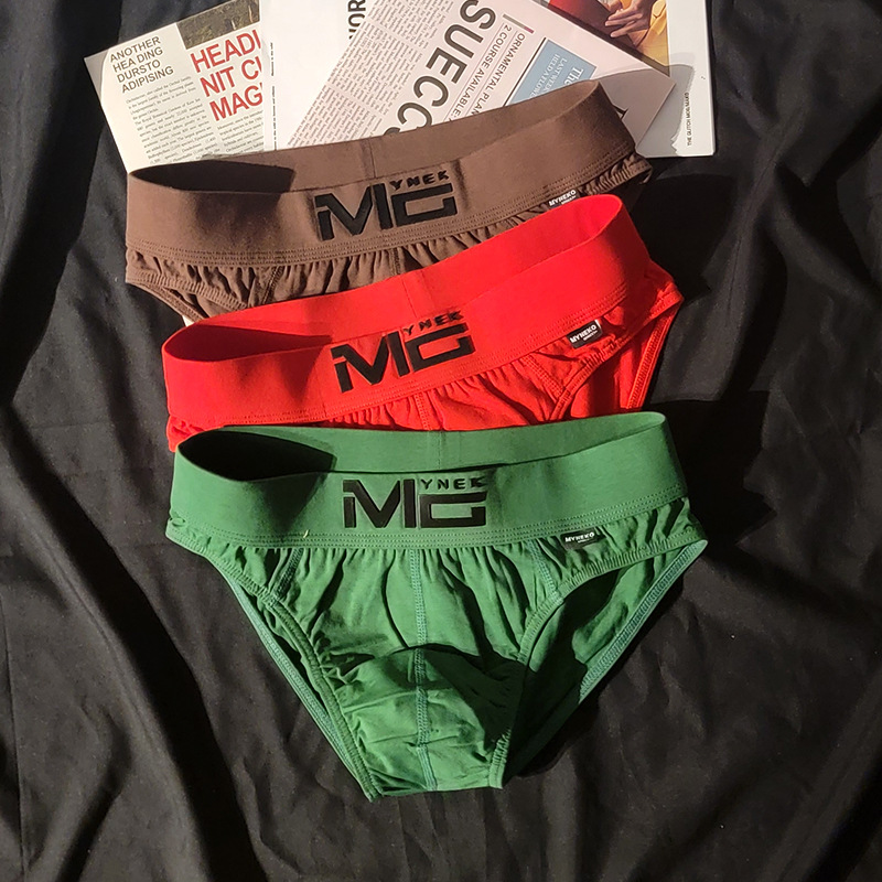 2025 new men's underwear cotton breathable briefs handsome sexy shorts youth low waist tight pants