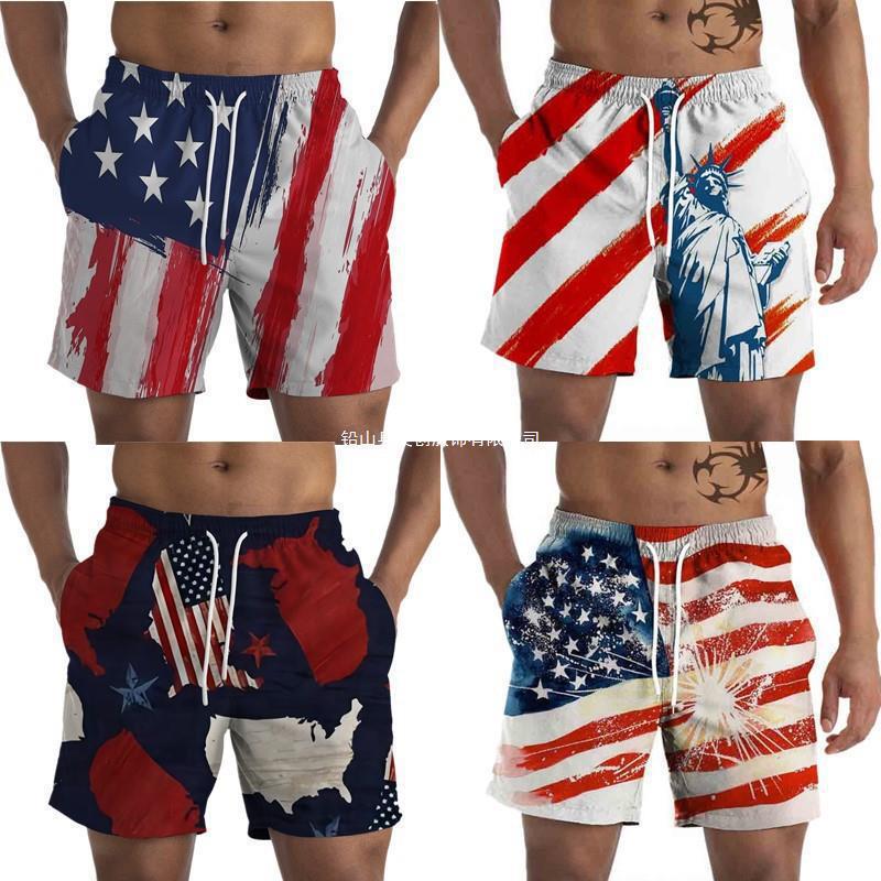 【Hot Sale】Cross-Border Summer Men's Shorts for Independence Day in the Usa; Victory Day & Statue of Liberty Eagle 3D Digital Print 【Hot Sale】Cross-Border Summer Men's Shorts for Independence Day in the Usa; Victory Day & Statue of Liberty Eagle 3D Digital Print