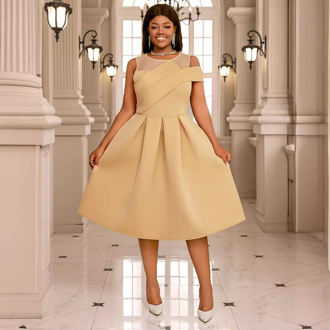 Women's Clothing Sexy sleeveless A line dress banquet party plus size graduation dress party dress_voghion.com