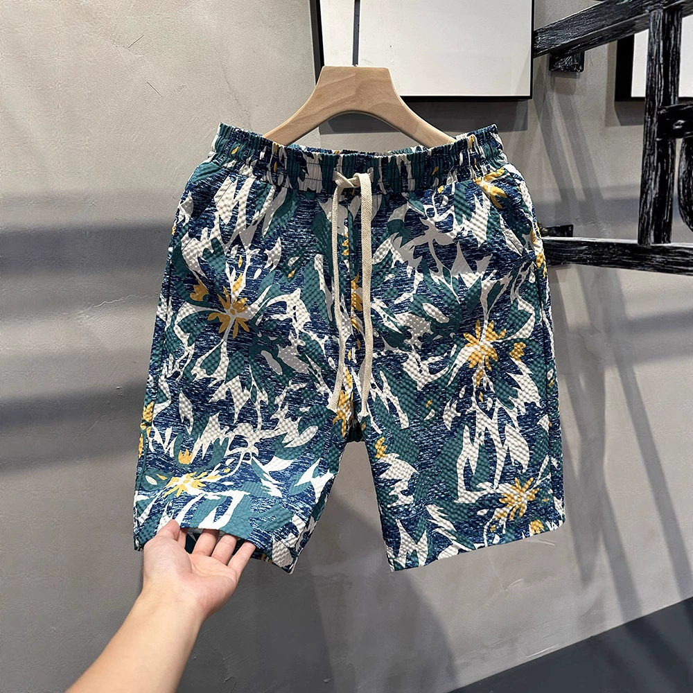 Модные стильные мужские шорты с принтом, летние новые модные брендовые уличные повседневные спортивные пляжные шорты с пятью точками